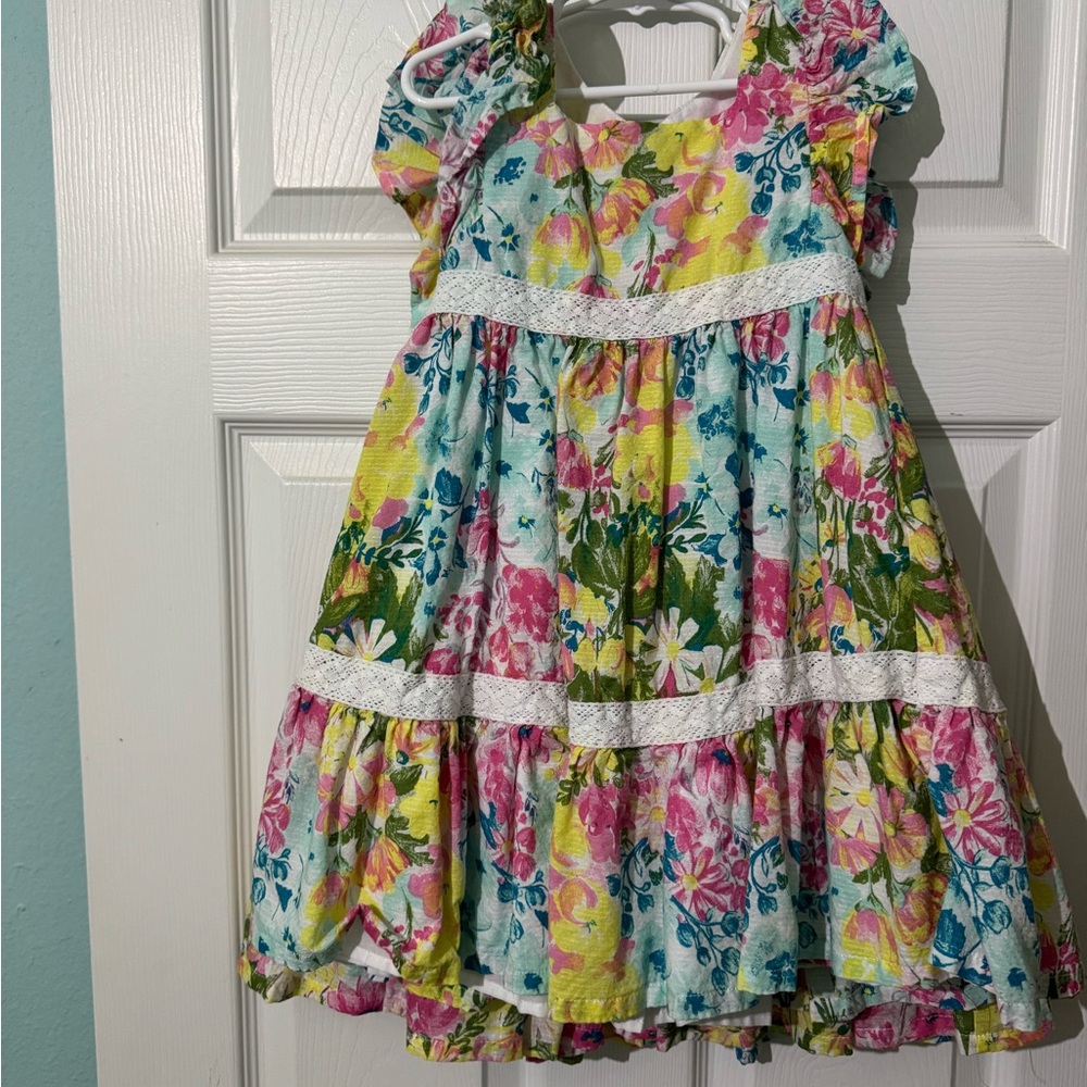 Floral Kids Dress with Ruffle Sleeves